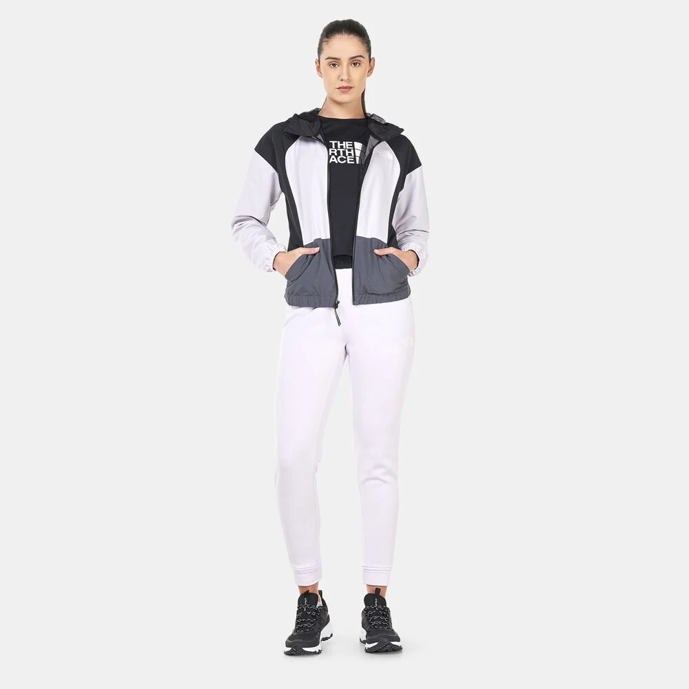 کاپشن بادگیر زنانه نورث فیس طوسی صاف